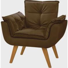 Imagem de Poltrona Chesterfield Luxo Opala SALA/RECEPÇÃO/ESCRITÓRIO SUEDE MARROM