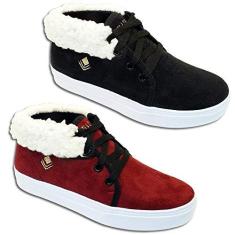 Imagem de Kit 2 Tenis Casual Feminino Trilupy Preto e Bordô