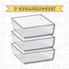 Imagem de Kit 3 Organizador Acrilíco Modular 1 Porta Maquiagem Perfume - Plastut