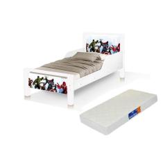Imagem de mini cama com proteção dos lados acompanha colchão dos vingadores