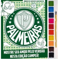 Imagem de Livro para Pintar Palmeiras com Aquarela com 10 Cores e 1 Pincel