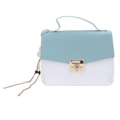 Imagem de Bolsa Fofa Feminina Bolsa de Ombro Alça Superior Com Design de Bloqueio de Cor Adequada para Qualquer Idade (Azul)