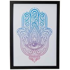 Imagem de Arte Maníacos Quadro Decorativo Hamsa Mão de Fátima - 46x32,5cm (Moldura caixa em laca )