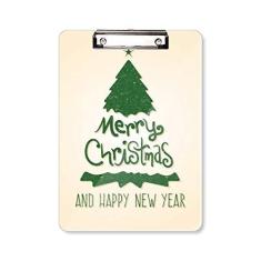 Imagem de Quadro de prancheta com ilustração verde e árvore de Natal A4