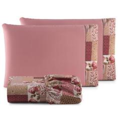 Imagem de Jogo De Cama King Algodão 3 Peças Rose Floral Lançamento - Gaby Enxova