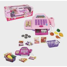 Imagem de Caixa Registradora Infantil com Acessórios Luz e Som Cor: Rosa