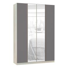 Imagem de Guarda-roupa 4 Portas 160 Cm Legno Crema Com Cinza Puro