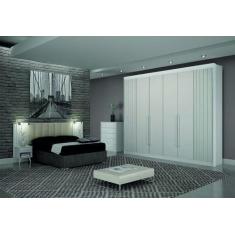 Imagem de Guarda Roupa Casal 6 Portas 6 Gavetas - São Carlos-Branco - Leifer Móv