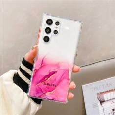 Imagem de Capa de telefone de mármore colorido transparente de luxo para Samsung Galaxy S20 S21 Plus S22 Ultra A12 A22 A32 A52 A72 5G Capa à prova de choque, rosa, para A52 5G