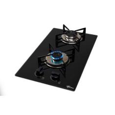 Imagem de Cooktop à Gás Fischer 2 Bocas com Supervisor de Chama Preto, Bivolt