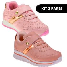 Imagem de Kit 2 Pares Tênis Infantil Feminino Casual e Escolar - Club Happy, 31,