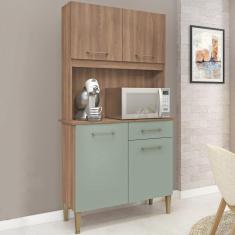 Imagem de Cozinha Compacta 90 cm 4 Portas C301 Manchester Verde Fell