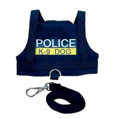 Imagem de Coleira Pet para Cachorro com Guia Preta de Segurança Policial  - Duda