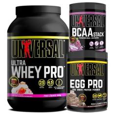 Imagem de Kit  Ultra Whey Pro 900g + Egg Pro 454g + BCAA Stack 250g - Universal,