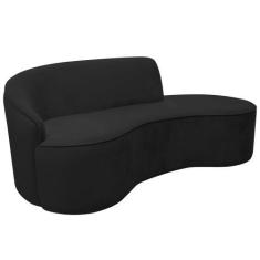 Imagem de Sofá Curvo 02 Lugares 150cm Eron Braço Direito Suede Preto - Nexta Cas