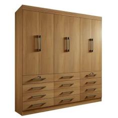 Imagem de Guarda Roupa Mônaco Casal 6 Portas 12 Gavetas Cor Cinamomo  - Estrela