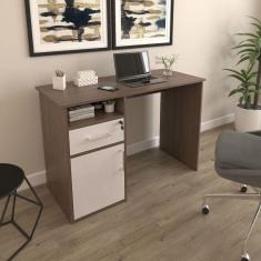 Imagem de Escrivaninha Mesa Office Com Gaveta E Armário Hall Ipê-branco