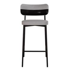 Imagem de Banqueta Alloa Fixa com 4 Pés 50 X 44,7 X 163,5cm com 1 Unidade Cinza Claro/Preto/Preto Epoxi