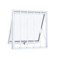 Imagem de Janela de Aluminio Maxim-ar 60x80cm com Grade e Vidro Lucasa Alumínios Branco