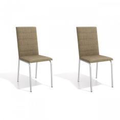 Imagem de Conjunto 2 Cadeiras Metal Amsterdã Kappesberg Cromado/Capuccino