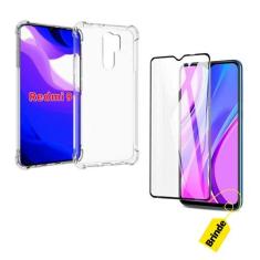 Imagem de Kit Capa Anti Shock para Xiaomi Redmi 9 6.53 Polegadas, Capa Anti-Impacto, Transparente + Película 3D/9D