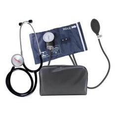 Imagem de Kit Esfigmomanômetro Aparelho Pressão Com Fecho De Metal + Estetoscopi
