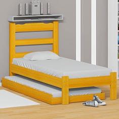 Imagem de Cama De Solteiro De Madeira Com Auxiliar Cerejeira Esmeralda Nemargi