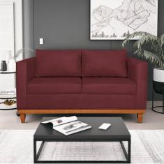 Imagem de Sofá 2 E 3 Lugares Europa 180 Cm Estilo Conforto E Elegância Suede Bordô - Amarena Móveis