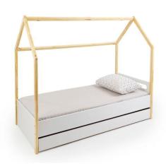 Imagem de Cama Montessoriana Tivoli Com Casinha E Grades De Proteção - Branco E