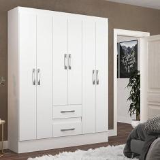 Imagem de Guarda Roupas Solteiro 6 Portas 2 Gavetas Magistral Branco
