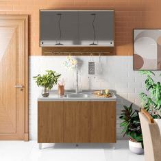 Imagem de Cozinha Compacta Bartira Amazonita com 5 Portas e 3 Prateleiras - 120,1cm de largura