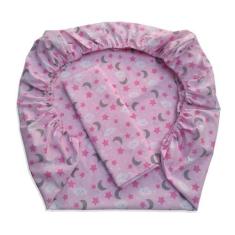 Imagem de Lençol De Berço Com Elástico E Fronha Padrão Americano 2 Peças Algodão