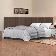 Imagem de Cabeceira Em L Para Quarto Casal Cama Box - Proteção Estofada Lateral