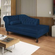 Imagem de Diva Recamier Dora 130cm Lado Direito Suede Azul Marinho