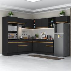 Imagem de Cozinha Completa De Canto Mp2083 Com Armário E Balcão Preta