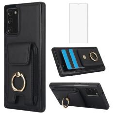 Imagem de Asuwish Capa de telefone para Samsung Galaxy Note 20 5G com protetor de tela de vidro temperado capa carteira e anel fino porta-cartão acessórios de couro Note20 Notes 20s Twenty Not S20 mulheres