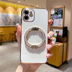 Imagem de Capa com suporte redondo brilhante para Samsung Galaxy A82 A72 A71 A52 A50 A53 A51 A32 A22 A23 A33 A13 A12 5G 4G Note 20Pro Cover, branco, para A52 5G