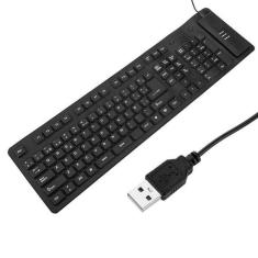 Imagem de Teclado Emborrachado Dobrável Usb Laptop Pc Tablet Com Fio