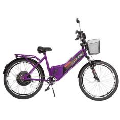 Imagem de Bicicleta Elétrica - Aro 24 - Duos Confort - 800w Lithium - Violeta - Duos Bikes
