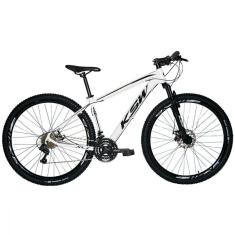 Imagem de Bicicleta Aro 29 Ksw Xlt 24 Marchas Shimano Freio Hidraulico Branco Preto 19''
