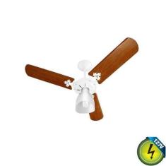 Imagem de Ventilador De Teto Economiq Super Delta Branco 3 Pás Em Madeira Globo