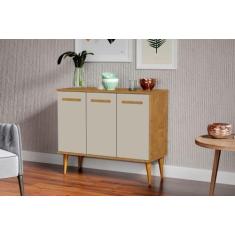 Imagem de Balcão Armário De Cozinha Hi Estilo Retrô Cor Ipê / Off White - Sm