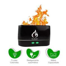 Imagem de  Difusor Aromático Ultrassônico Umidificador Efeito Led Chama - Bc Bor