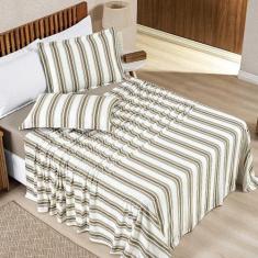 Imagem de Jogo Cama Lençol Estilo Casal 100% Algodão 4 Peças - Cáqui - Casa Show
