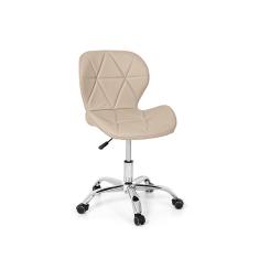 Imagem de Cadeira Office Eiffel Slim Base Giratória Nude - Cromada
