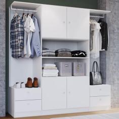 Imagem de Guarda-Roupa Casal 4 Portas 4 Gavetas Branco Gr1800 - Art In Móveis