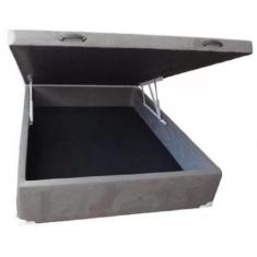 Imagem de Cama Box Baú Casal Suede Cinza - 138X188 - Lord Baús - Lordcolchoes