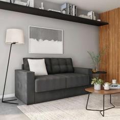 Imagem de Sofá 3 Lugares Retrátil Munique  Suede Grafite 180 Cm - Mobly