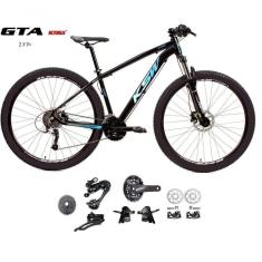 Imagem de Bicicleta Aro 29 Ksw Xlt Kit 2x9 Gta Sunrun Freio Disco K7 11/36 Pedivela 24/38d Garfo Com Trava - Preto/azul Tam.15