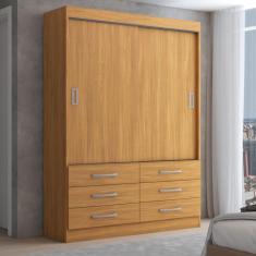 Imagem de Guarda-Roupa Solteiro Ushuaia 2 Portas 6 Gavetas Cinamomo - Panorama Móveis